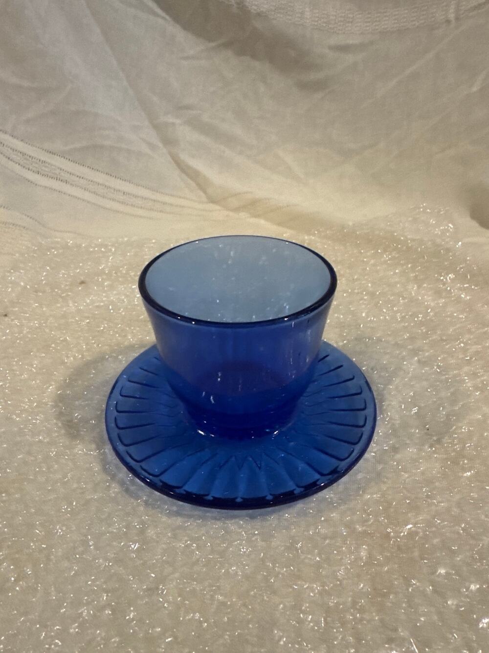 Vintage Macbeth-Evans Cobalt Blue "Petalware" Condiment Cup